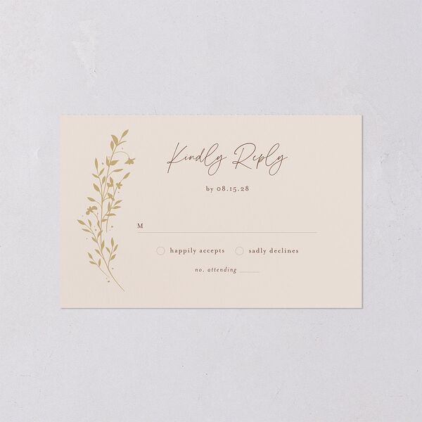 Oval Garland All-in-One Wedding Invitations Sepia Signature Light Both Recipient and Return Addresses No
