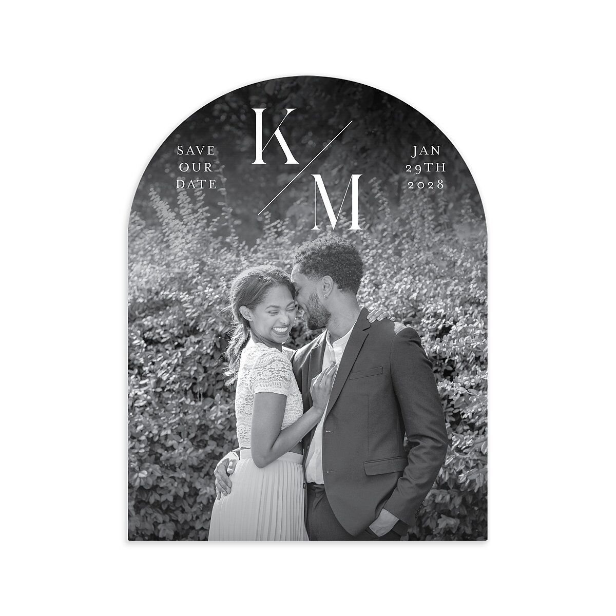 Monogram Slant Save the Date Petite Cards