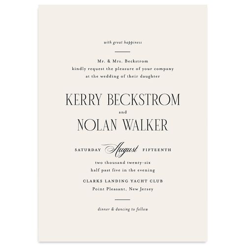 Cosmopolitan Wedding Invitations Champagne Signature Blank No Standard