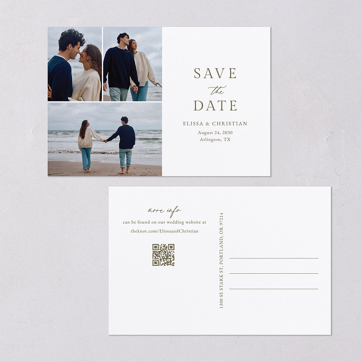Elegant Images Save the Date Postcards Pure White