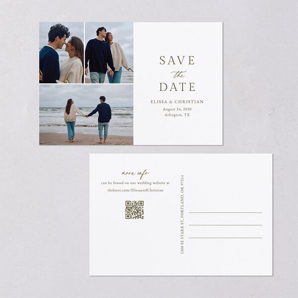 Elegant Images Save the Date Postcards Pure White