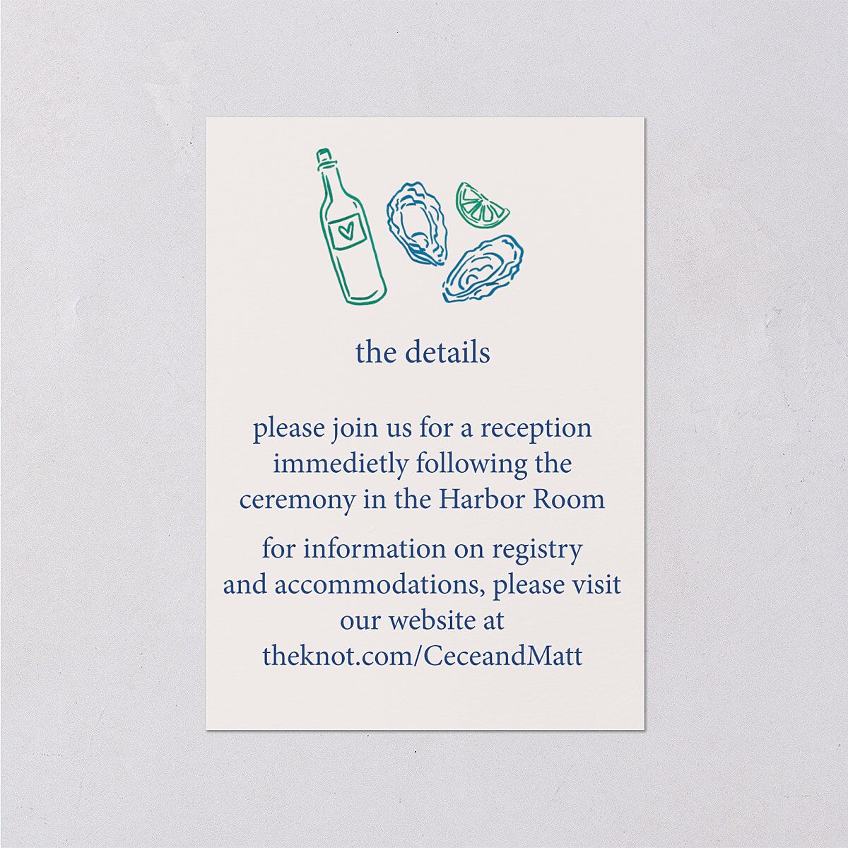 Nautical Border Wedding Enclosure Cards — view 1