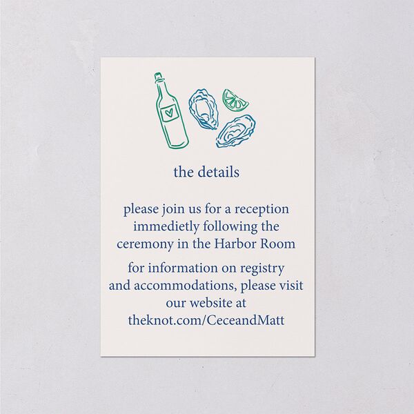 Nautical Border Wedding Enclosure Cards French Blue Signature