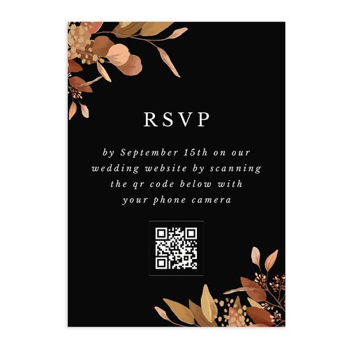 Eucalyptus Frame QR Code RSVP Cards Walnut Signature Standard