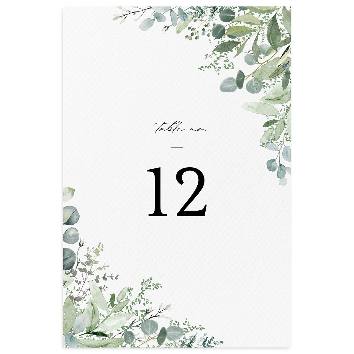 Shining Greenery Table Numbers