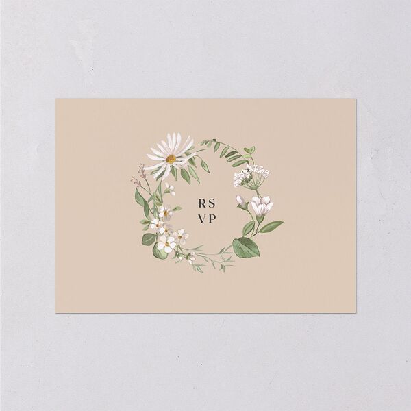 Whimsical Wildflower Garden Wedding Response Cards Linen Signature Standard