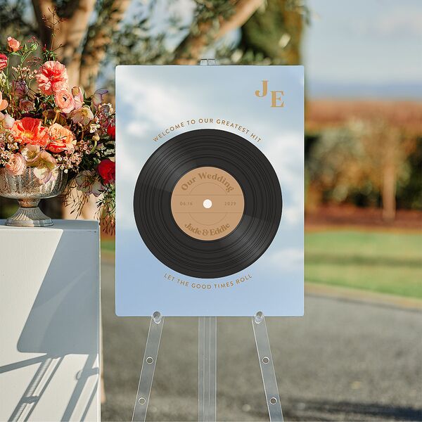 Music Lovers Mirrored Acrylic Welcome Sign Medium Tan Mirrored Acrylic M Welcome Standard