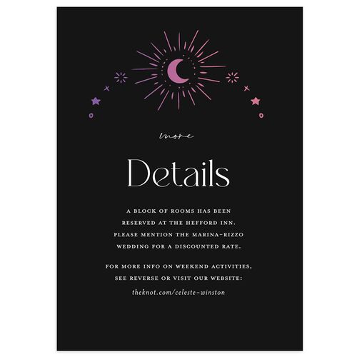 Celestial Galaxy Wedding Enclosure Cards Plum Signature