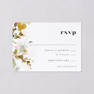 Watercolor Blooms Wedding Response Cards Solar Power Signature Standard