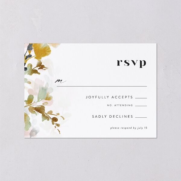 Watercolor Blooms Wedding Response Cards Solar Power Signature Standard