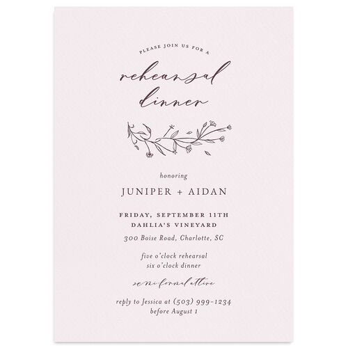 Gilded Monogram Rehearsal Dinner Invitations Purple Haze Signature Blank Standard