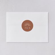 Modern Romantic Wedding Stickers Chestnut Sticker