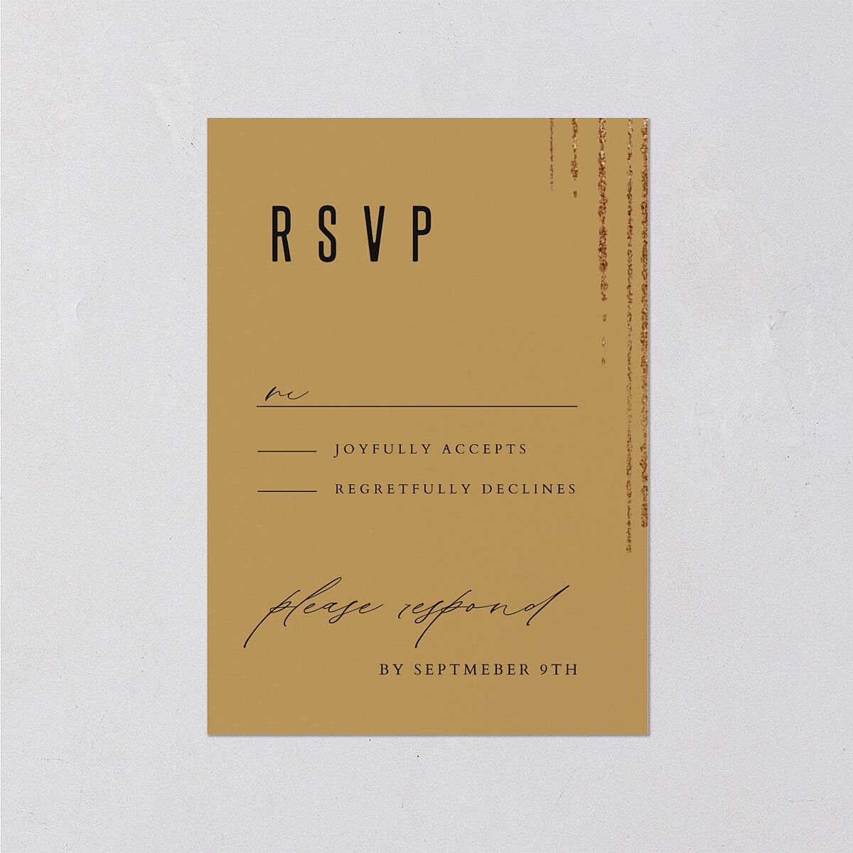Classic Cascade Wedding Response Cards Charcoal Signature Standard