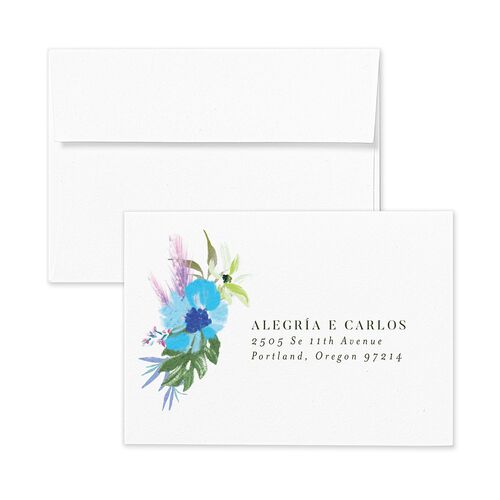 Flores Tropicais Response Card Envelopes Terracotta Cruise Return Address Signature Standard