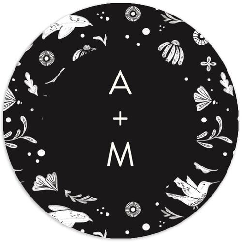 Folk Art Wedding Stickers Midnight Circle