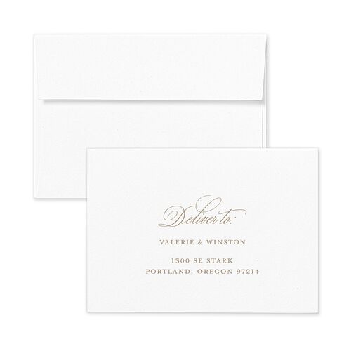 Elegant Eclectic Response Card Envelopes White Linen Return Address Signature Standard