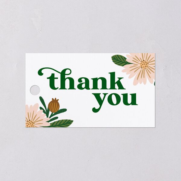 Retro Bloom Favor Gift Tags Scottish Green Signature