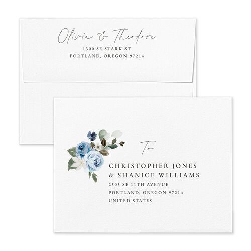 Eucalyptus Bouquet Thank You Card Envelopes Stream White Both Recipient and Return Addresses Signature Standard