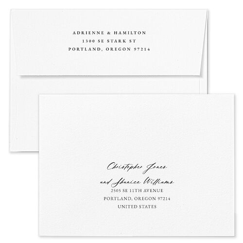 Beach Monogram Wedding Invitation Envelopes White Baby Blue Both Recipient and Return Addresses Standard Signature