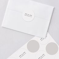 Vertical Names Wedding Stickers Pure White Circle