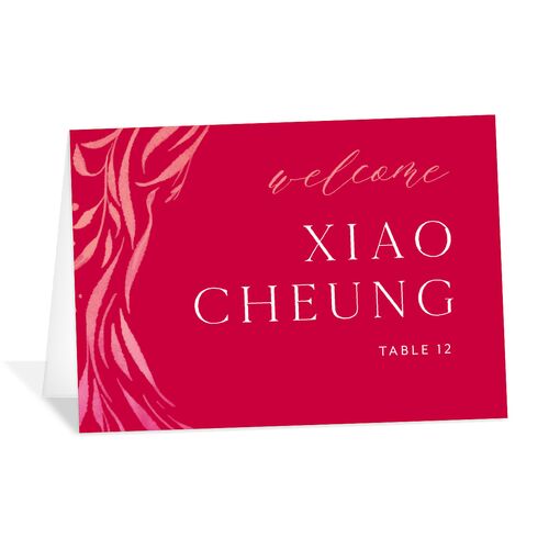 Chinese Phoenix Fenghuang Place Cards Rose Pink Signature