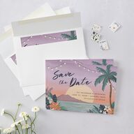 Vintage Island Save The Date Cards Rose Gold Signature smooth Blank No Standard
