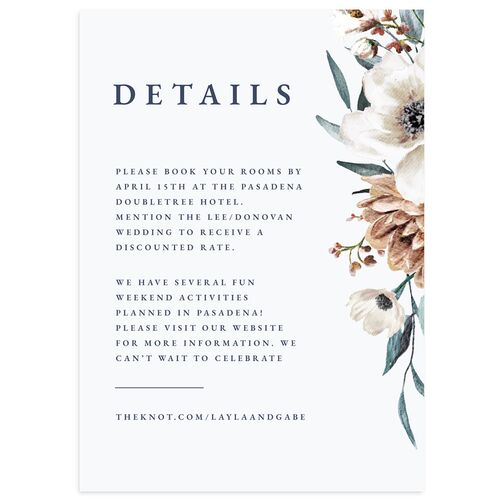 Floral Arch Wedding Enclosure Cards Dusty Blue Signature Standard