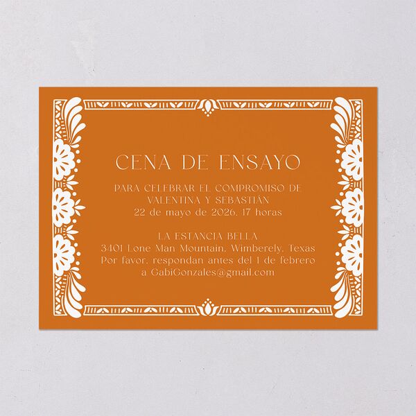Hacienda Elegante Rehearsal Dinner Invitations Cinnamon Signature Blank Standard