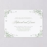 Elegant Rose Crest Rehearsal Dinner Invitations Deep Olive Signature Blank Standard