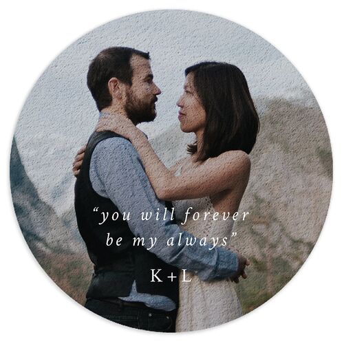 Captured Love Engagement Party Wedding Day Coasters Pure White Cardboard Circle