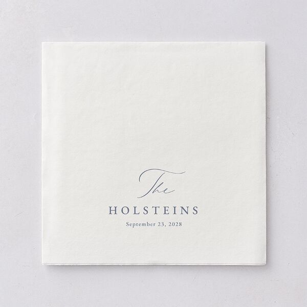 Antique Victorian Botanical Luncheon Napkins Dusty Blue Napkin Uncoined