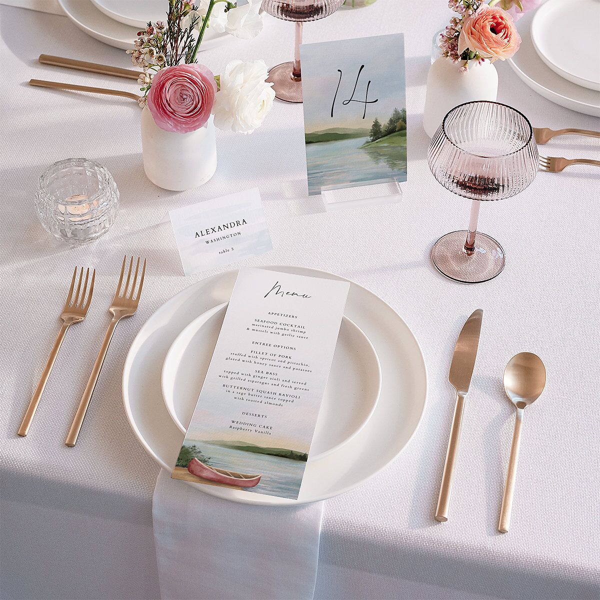 Rustic Reflection Table Numbers Dusty Blue Signature