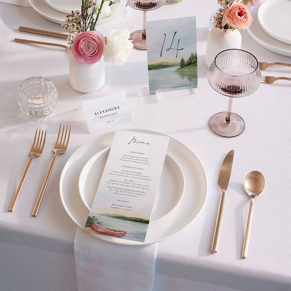 Rustic Reflection Table Numbers Dusty Blue Signature