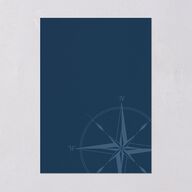 Formal Nautical Bridal Shower Invitations Moody Blue Signature Blank Standard