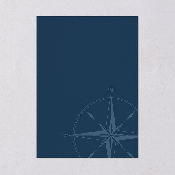 Formal Nautical Bridal Shower Invitations Moody Blue Signature Blank Standard