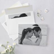 Botanical Initials Foil Save The Date Cards Rose Gold Pink Cotton Signature smooth Blank No Standard