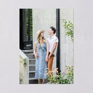 Simple Vine Save the Date Cards Terracotta Signature smooth Blank No Standard