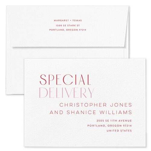 Real Talk Rehearsal Dinner Invitation Envelopes Blue Peony Recipient Address Signature Standard