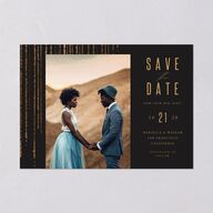 Classic Cascade Save The Date Cards Charcoal Signature smooth Blank No Standard