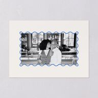 Wavy Frame Photo Rehearsal Dinner Invitations Sea Blue Signature Blank Standard