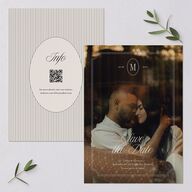 Elegant Oval Monogram Save the Date Cards Sand Signature smooth Blank No Standard