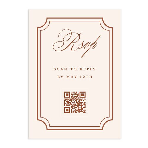 Elegant Eclectic QR Code RSVP Cards Walnut Signature Standard