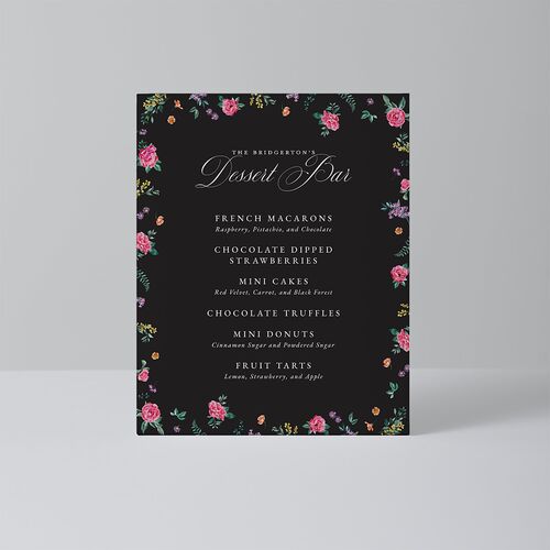 Glamorous Regency Garden Bended Tabletop Sign X-small by Bridgerton Midnight Standard Plastic XS Tabletop Table