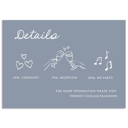 Hand Drawn Heart Photo Wedding Enclosure Cards Dusty Blue Signature Standard