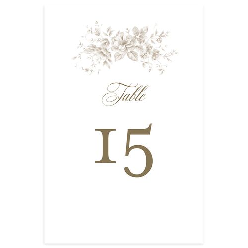 Vintage Florals Table Numbers Sepia Signature