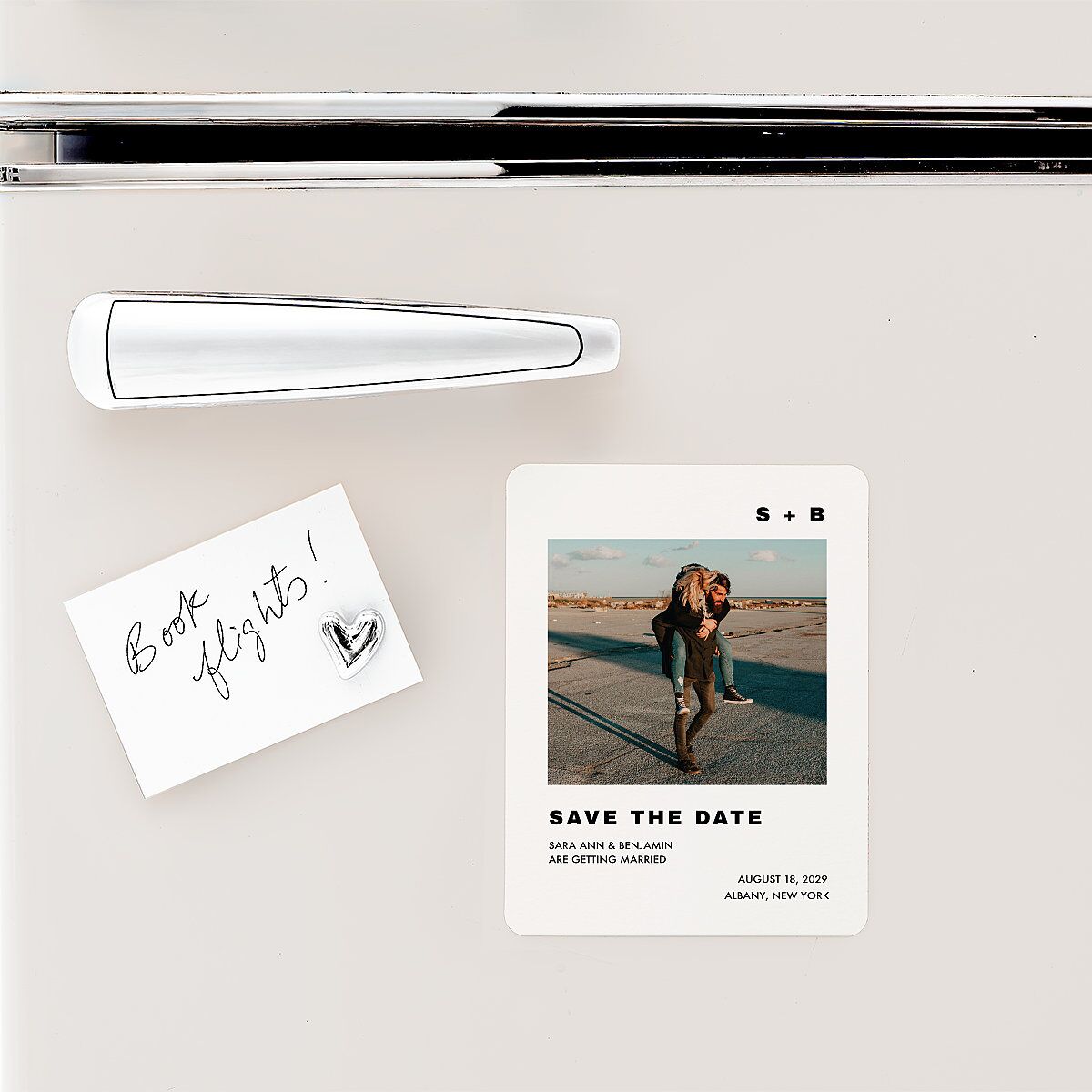 Cinematic Love Story Save The Date Magnets Pure White Magnet Paper