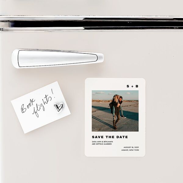 Cinematic Love Story Save The Date Magnets Pure White Magnet Paper