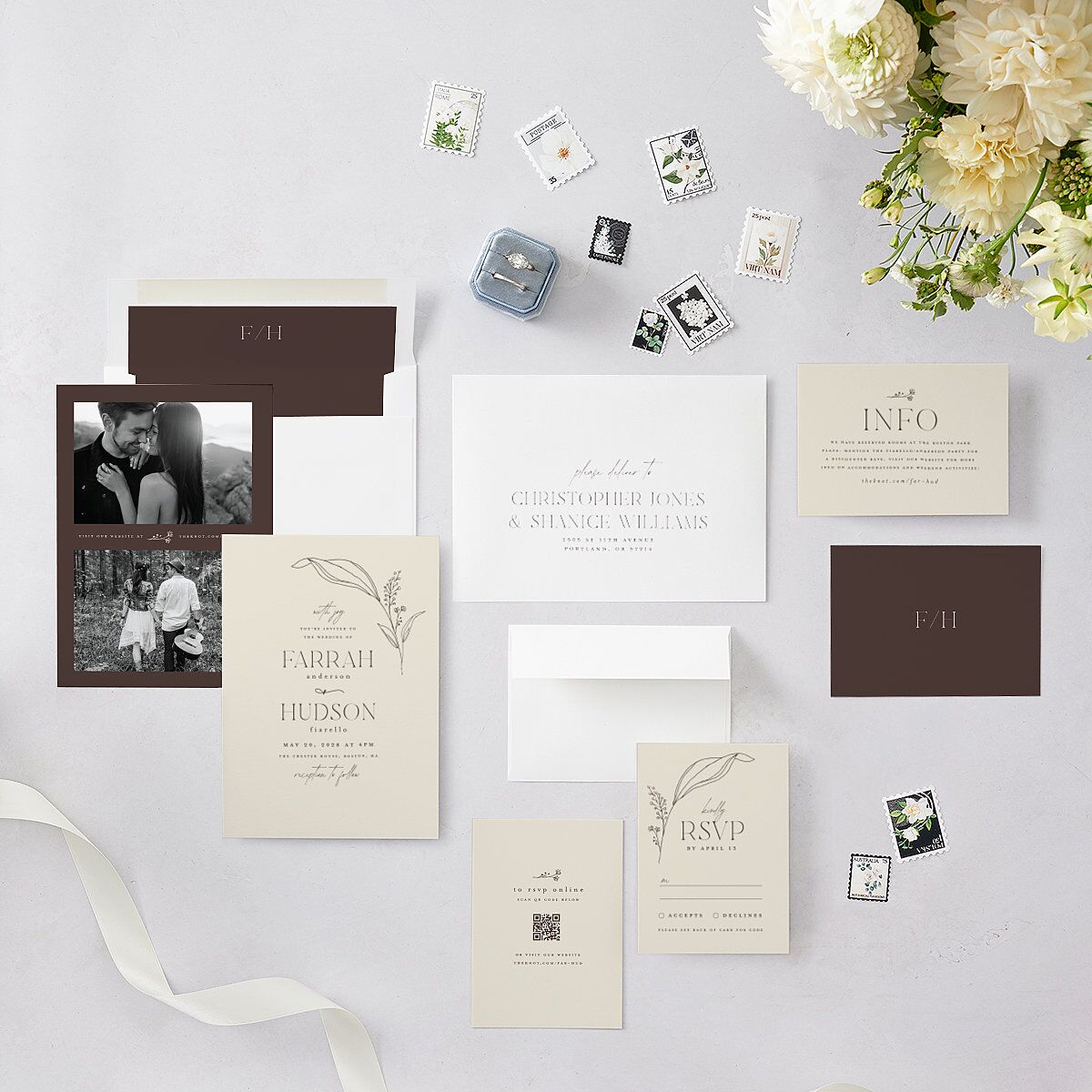 Accent Leaf Wedding Invitations — view 5