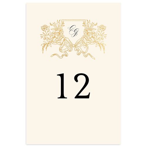 Rose Garden Crest Table Numbers by Bridgerton Gold Taupe Signature
