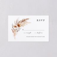 Bohemian Floral Hoop All-in-One Wedding Invitations Camel Signature Light Both Recipient and Return Addresses No